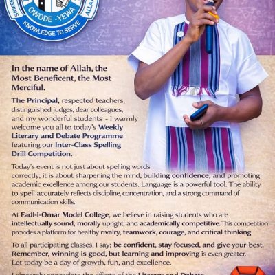 Honored to deliver the Coordinator’s Opening Speech at our Inter-Class Spelling Drill Competition. 🎤📚