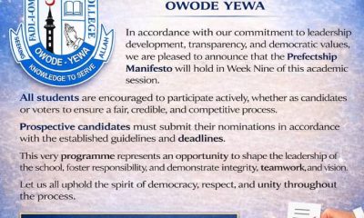 Prefectship Election Announcement at Fadl-I-Omar Model College